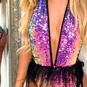 MERMAID TASSEL CHEEKY ONE PIECE SWIMSUIT